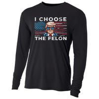 I Choose The Felon Funny Trump 2024 Republican Patriot Cooling Performance Long Sleeve Crew