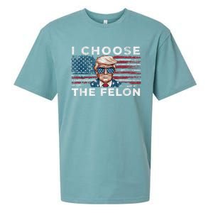 I Choose The Felon Funny Trump 2024 Republican Patriot Sueded Cloud Jersey T-Shirt