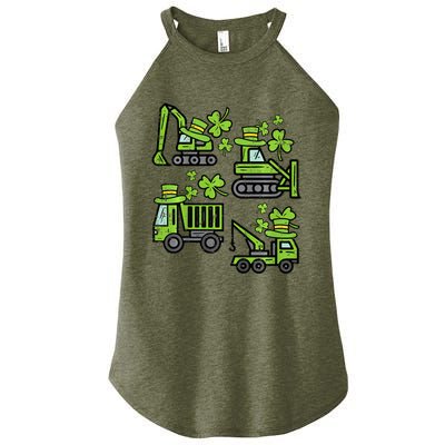 Irish Construction Truck Crane St Patricks Day Women’s Perfect Tri Rocker Tank