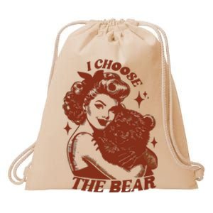 I Choose The Bear Team Bear Drawstring Bag