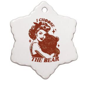 I Choose The Bear Team Bear Ceramic Star Ornament