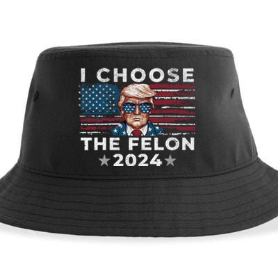 I Choose The Felon 2024 Funny Republican Patriot Sustainable Bucket Hat