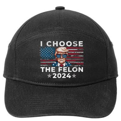 I Choose The Felon 2024 Funny Republican Patriot 7-Panel Snapback Hat