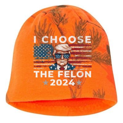 I Choose The Felon 2024 Funny Republican Patriot Kati - Camo Knit Beanie