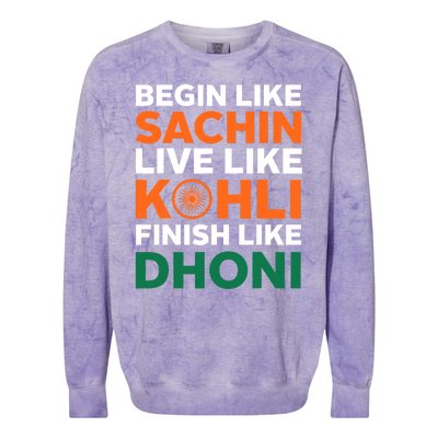 Indian Cricket Team Supporter Indian Cricket Jersey Colorblast Crewneck Sweatshirt