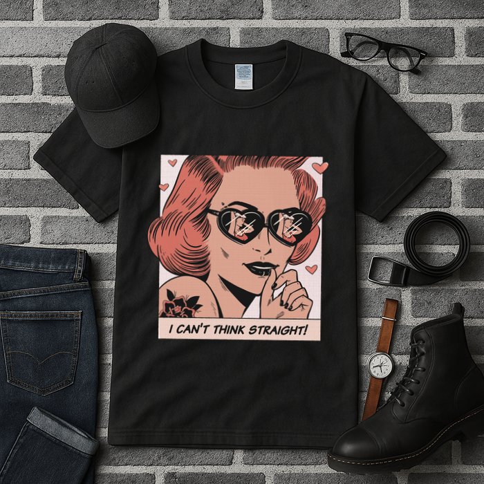 I Can't Think Straight Pride LGBTQ Comic Tall T-Shirt
