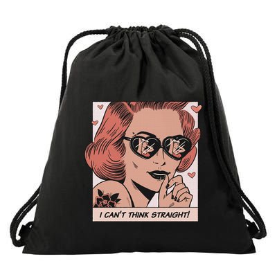 I Can't Think Straight Pride LGBTQ Comic Drawstring Bag