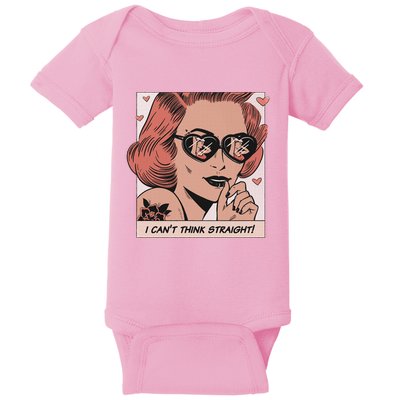 I Can't Think Straight Pride LGBTQ Comic Baby Bodysuit