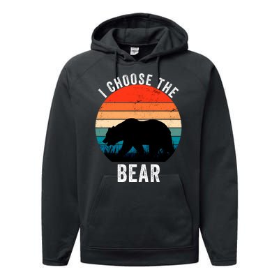 I Choose The Bear Women Overwhelmingly Choose The Bear Trendy Outfit Performance Fleece Hoodie