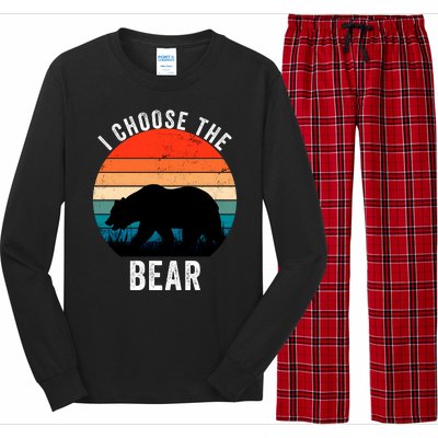 I Choose The Bear Women Overwhelmingly Choose The Bear Trendy Outfit Long Sleeve Pajama Set