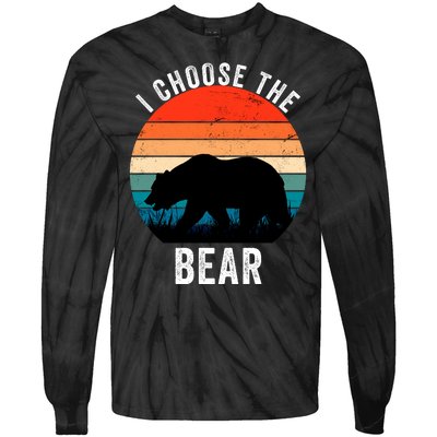 I Choose The Bear Women Overwhelmingly Choose The Bear Trendy Outfit Tie-Dye Long Sleeve Shirt