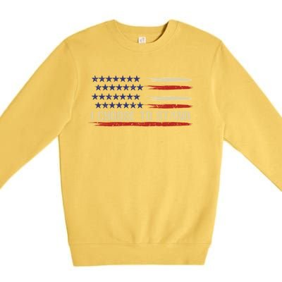 I Choose To Stand Cool Gift Pledge Of Allegiance American Flag Cute Gift Premium Crewneck Sweatshirt