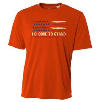 I Choose To Stand Cool Gift Pledge Of Allegiance American Flag Cute Gift Cooling Performance Crew T-Shirt