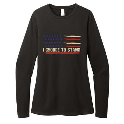 I Choose To Stand Cool Gift Pledge Of Allegiance American Flag Cute Gift Womens CVC Long Sleeve Shirt