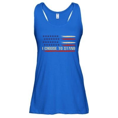 I Choose To Stand Cool Gift Pledge Of Allegiance American Flag Cute Gift Ladies Essential Flowy Tank