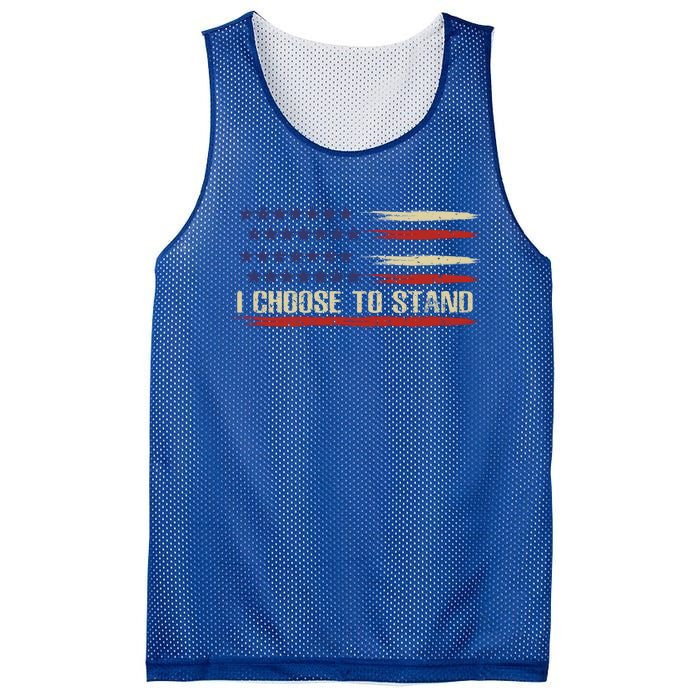 I Choose To Stand Cool Gift Pledge Of Allegiance American Flag Cute Gift Mesh Reversible Basketball Jersey Tank