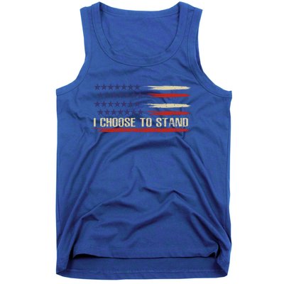 I Choose To Stand Cool Gift Pledge Of Allegiance American Flag Cute Gift Tank Top