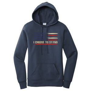 I Choose To Stand Cool Gift Pledge Of Allegiance American Flag Cute Gift Women's Pullover Hoodie