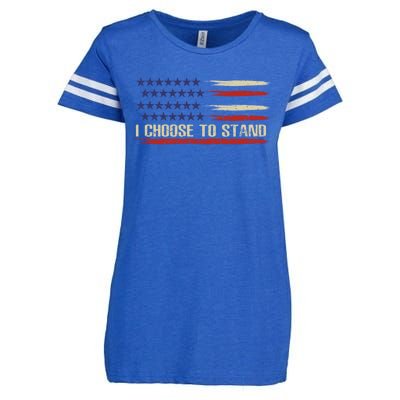 I Choose To Stand Cool Gift Pledge Of Allegiance American Flag Cute Gift Enza Ladies Jersey Football T-Shirt