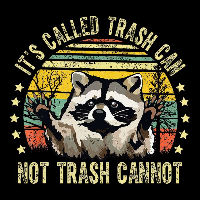 ItS Called Trash Can Not Trash Cannot Racoon Retro Full-Length Apron With Pockets