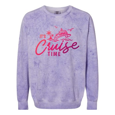 Its Cruise Time Funny Family Matching Gift Colorblast Crewneck Sweatshirt