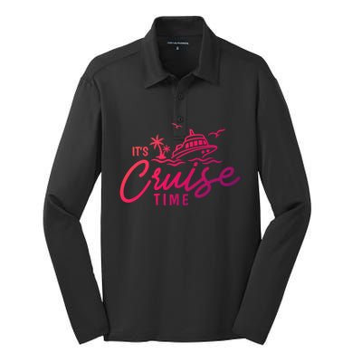 Its Cruise Time Funny Family Matching Gift Silk Touch Performance Long Sleeve Polo