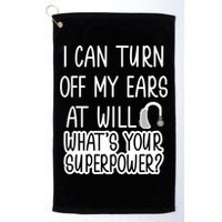 I Can Turn Off Ears Impaired Hard Of Hearing Deaf Funny Gift Golf Towel