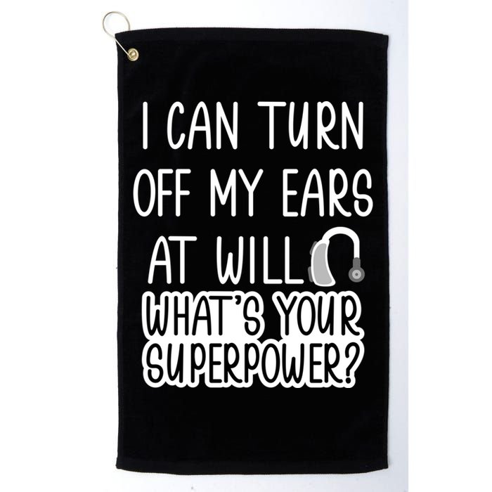 I Can Turn Off Ears Impaired Hard Of Hearing Deaf Funny Gift Golf Towel