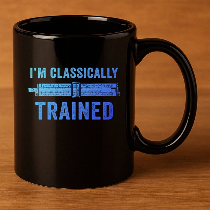 IM Classically Trained Slide Rule Mechanical Analog Gift 11oz C Handle Ceramic Mug
