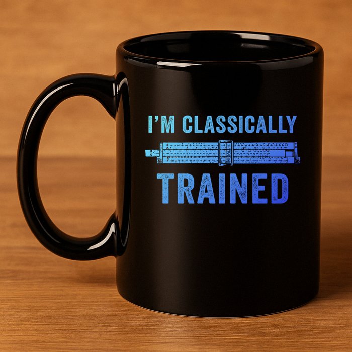 IM Classically Trained Slide Rule Mechanical Analog Gift 11oz C Handle Ceramic Mug