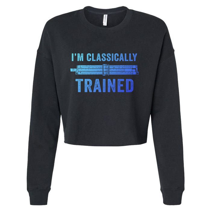 IM Classically Trained Slide Rule Mechanical Analog Gift Cropped Pullover Crew