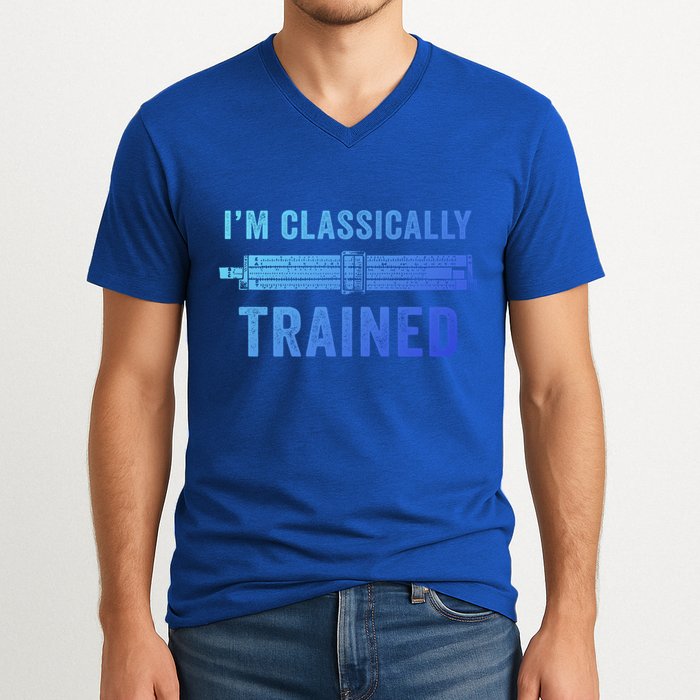 IM Classically Trained Slide Rule Mechanical Analog Gift V-Neck T-Shirt