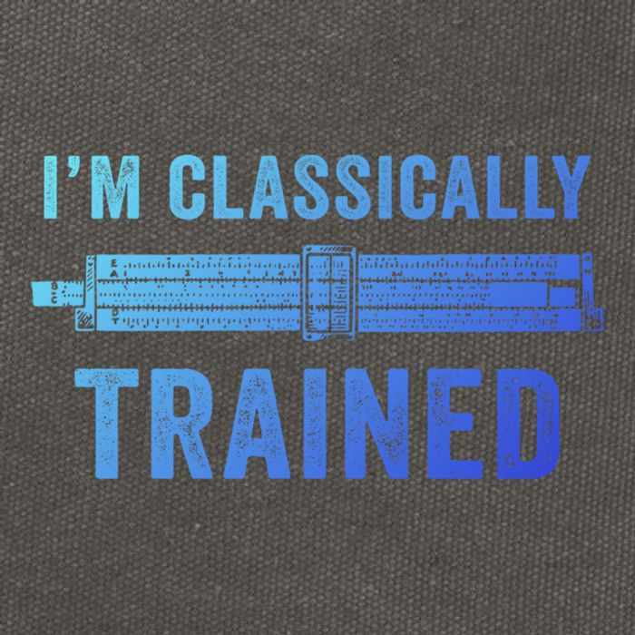 IM Classically Trained Slide Rule Mechanical Analog Gift Cotton Canvas Backpack