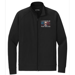 I Choose The Felon Funny Trump 2024 Republican Patriot Stretch Full-Zip Cadet Jacket