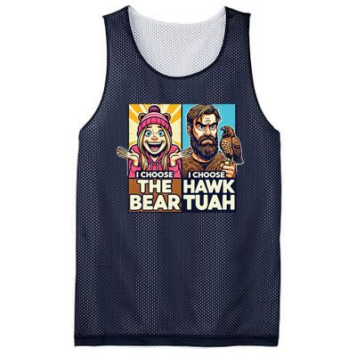 I Choose The Hawk Tuah Vs I Choose The Bear Mesh Reversible Basketball Jersey Tank