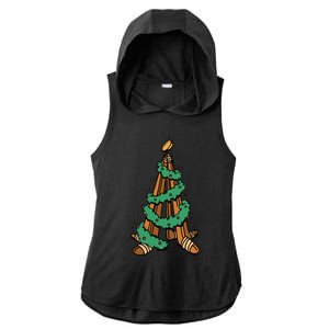 IceHockey Christmas Tree Ornats Funny Xmas Gift Ladies PosiCharge Tri-Blend Wicking Draft Hoodie Tank