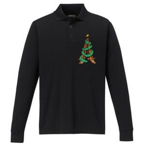 IceHockey Christmas Tree Ornats Funny Xmas Gift Performance Long Sleeve Polo