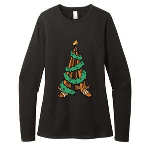 IceHockey Christmas Tree Ornats Funny Xmas Gift Womens CVC Long Sleeve Shirt