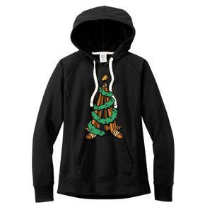 IceHockey Christmas Tree Ornats Funny Xmas Gift Women's Fleece Hoodie