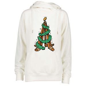 IceHockey Christmas Tree Ornats Funny Xmas Gift Womens Funnel Neck Pullover Hood