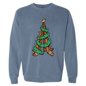 IceHockey Christmas Tree Ornats Funny Xmas Gift Garment-Dyed Sweatshirt