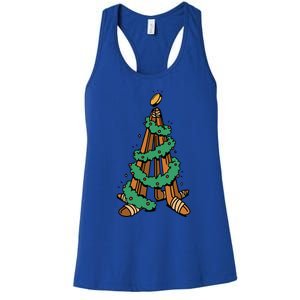 IceHockey Christmas Tree Ornats Funny Xmas Gift Women's Racerback Tank