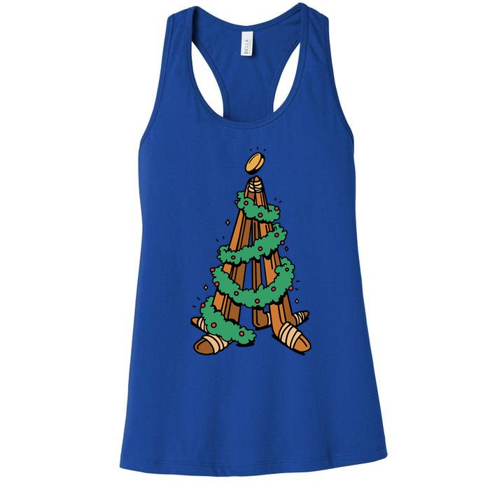 IceHockey Christmas Tree Ornats Funny Xmas Gift Women's Racerback Tank