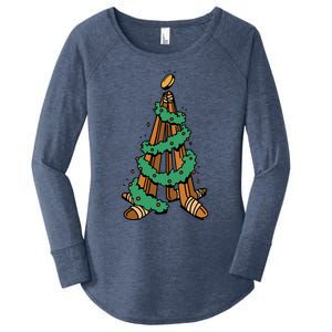 IceHockey Christmas Tree Ornats Funny Xmas Gift Women's Perfect Tri Tunic Long Sleeve Shirt