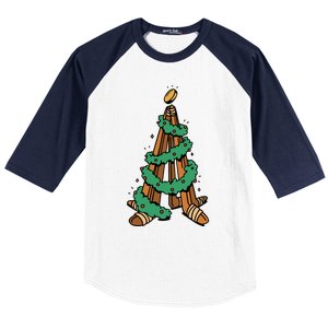 IceHockey Christmas Tree Ornats Funny Xmas Gift Baseball Sleeve Shirt