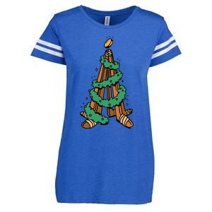 IceHockey Christmas Tree Ornats Funny Xmas Gift Enza Ladies Jersey Football T-Shirt