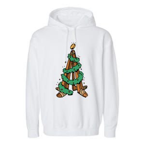 IceHockey Christmas Tree Ornats Funny Xmas Gift Garment-Dyed Fleece Hoodie