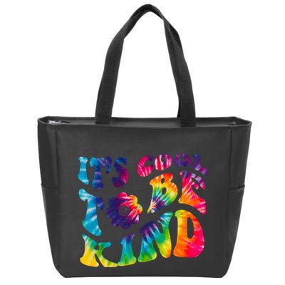 It's Cool To Be Kind Colorful Dye Zip Tote Bag