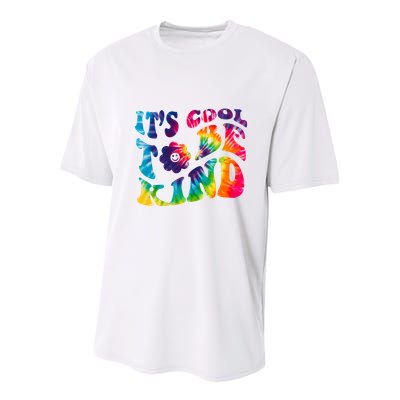 It's Cool To Be Kind Colorful Dye Youth Performance Sprint T-Shirt