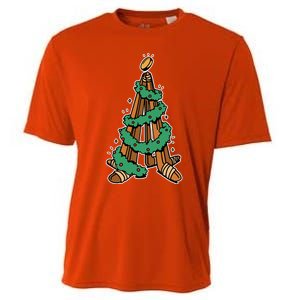 IceHockey Christmas Tree Ornats Funny Xmas Meaningful Gift Cooling Performance Crew T-Shirt